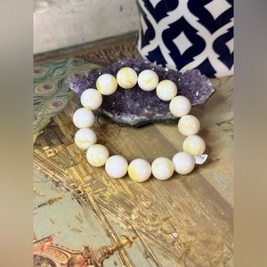White & Yellow Mexican Beeswax Beaded Bracelet